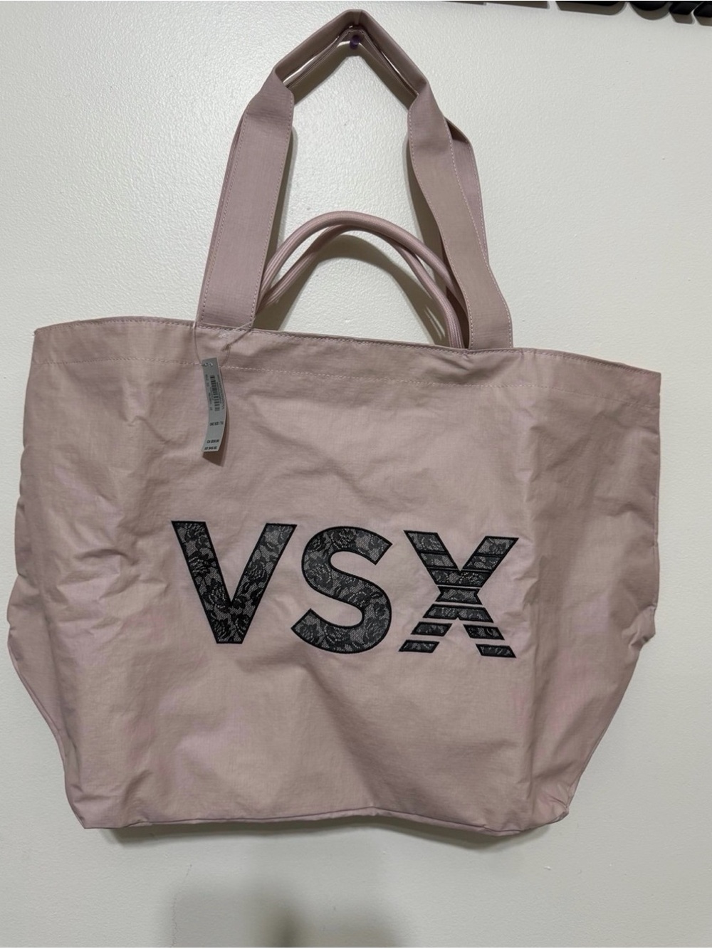 VSX Light Pink Canvas Tote with Black Logo